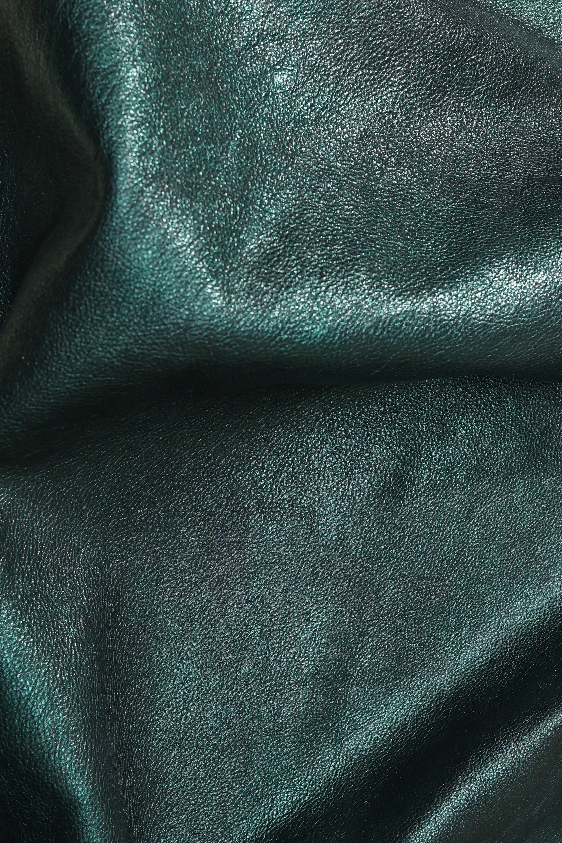 Emerald Tumbled | Foiled Leather | A/W'26-27 Cybernetic Couture | Colorz n Style Pvt Ltd

