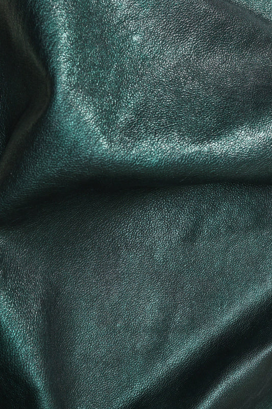 Emerald Tumbled | Foiled Leather | A/W'26-27 Cybernetic Couture | Colorz n Style Pvt Ltd

